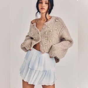 Ruffle Mini Skirt in Bedroom Blue Hand Dye! WORN ONCE! PERFECT CONDITION!